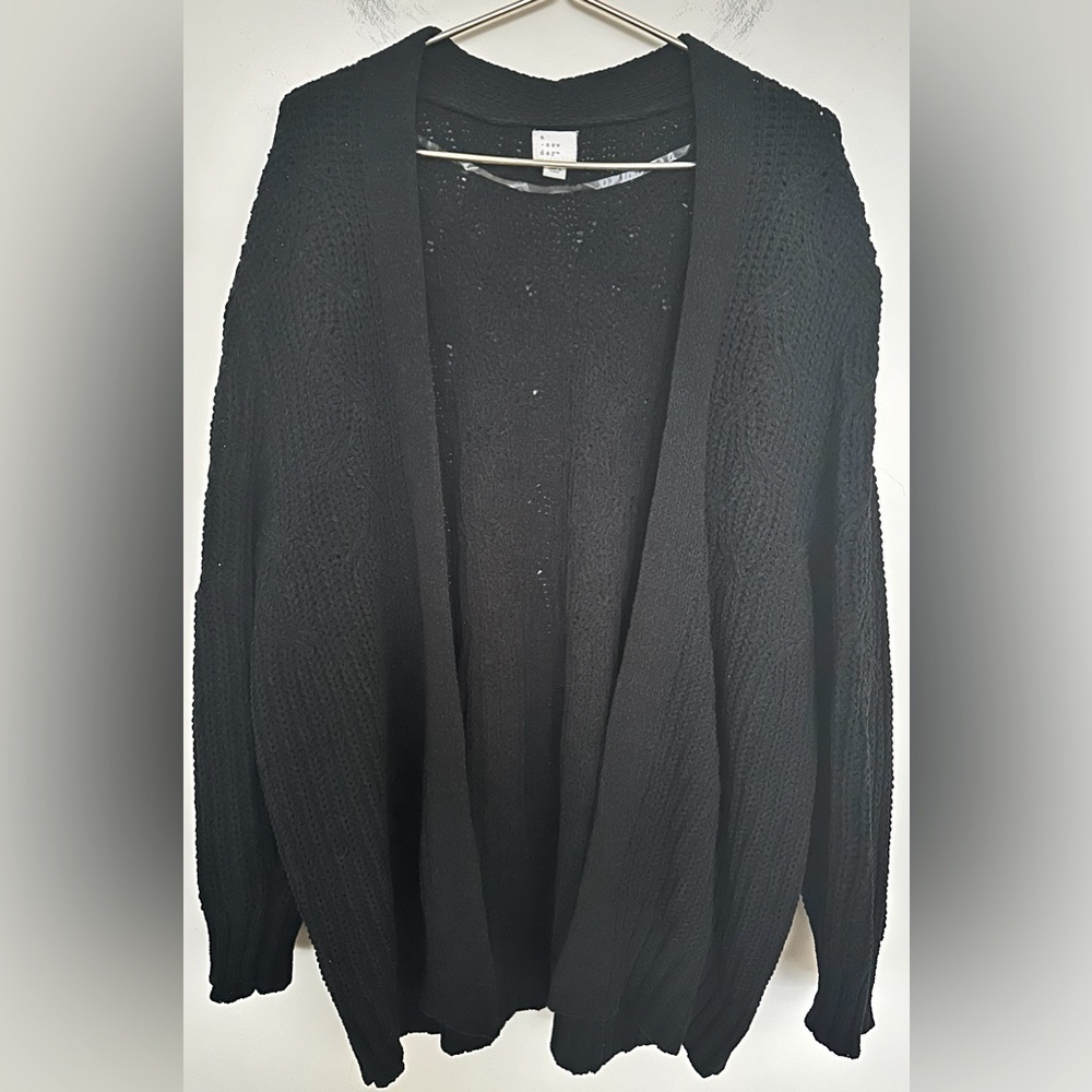 A New Day Black Knit Cardigan/Sweater - Size M - Picture 4 of 6